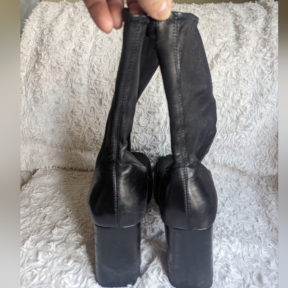 PRADA black leather mid calf boot sz 9.5 - Picture 5 of 16